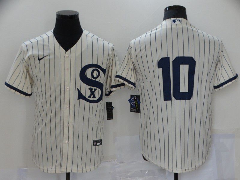 Men Chicago White Sox #10 No Name Cream stripe Dream version Game Nike 2021 MLB Jersey->chicago white sox->MLB Jersey
